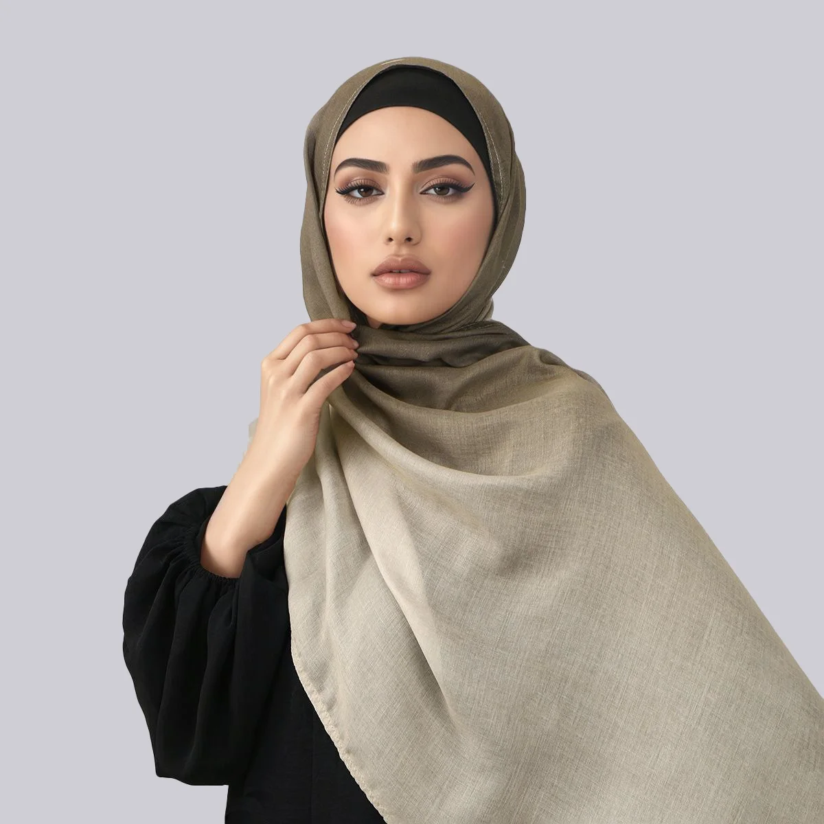 Bufanda Hijab de rayón de algodón degradado para mujer, chales envolventes para la cabeza de alta calidad, diadema musulmana, turbante islámico de talla grande 180*70cm