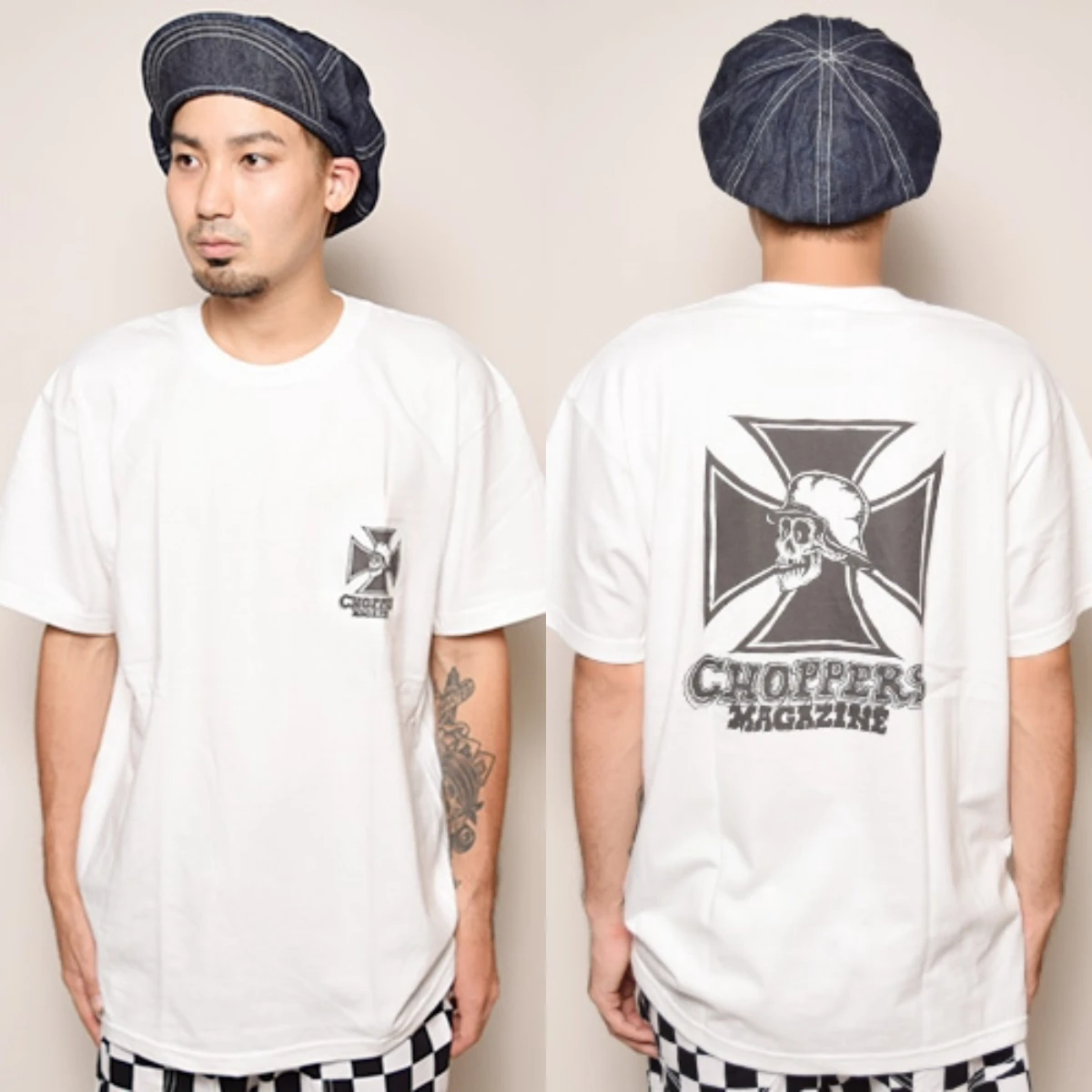 Chopper T-shirt - Summer Cotton Short-Sleeved Unisex Loose Style Cool Skateboard Motorcycle Retro