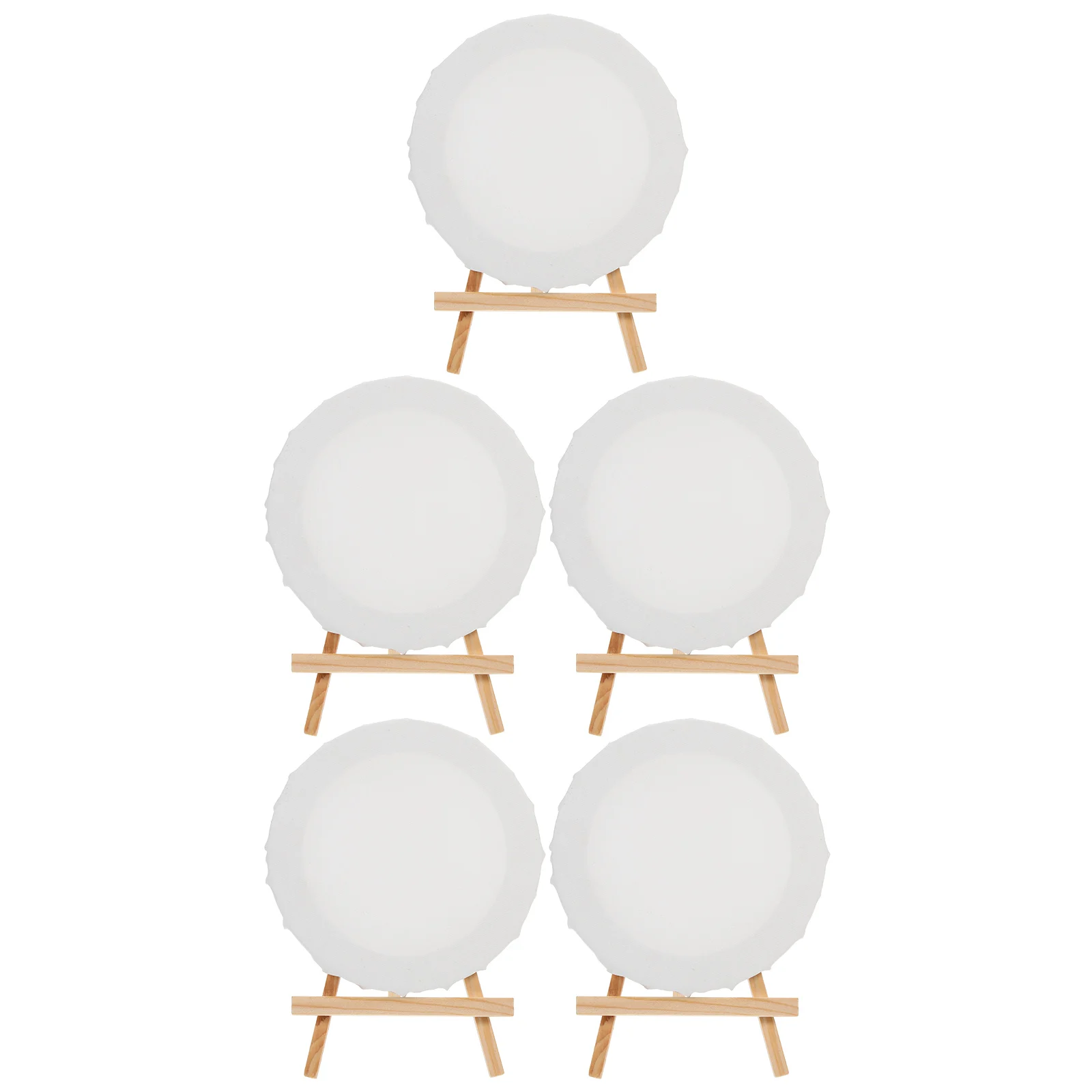 

Mini Easel Canvas Set 5 Sets Round Canvases Cloth Painting Mini House Decor s Desktop Display Rack DIY Gallery Wall