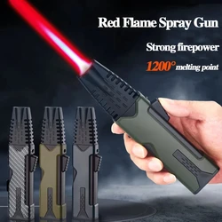 Outdoor Windproof 360° Use Butane Gas Lighter Red Flame Torch Jet Spray Gun BBQ Kitchen Welding Cigar Tool Gift Box Packaging