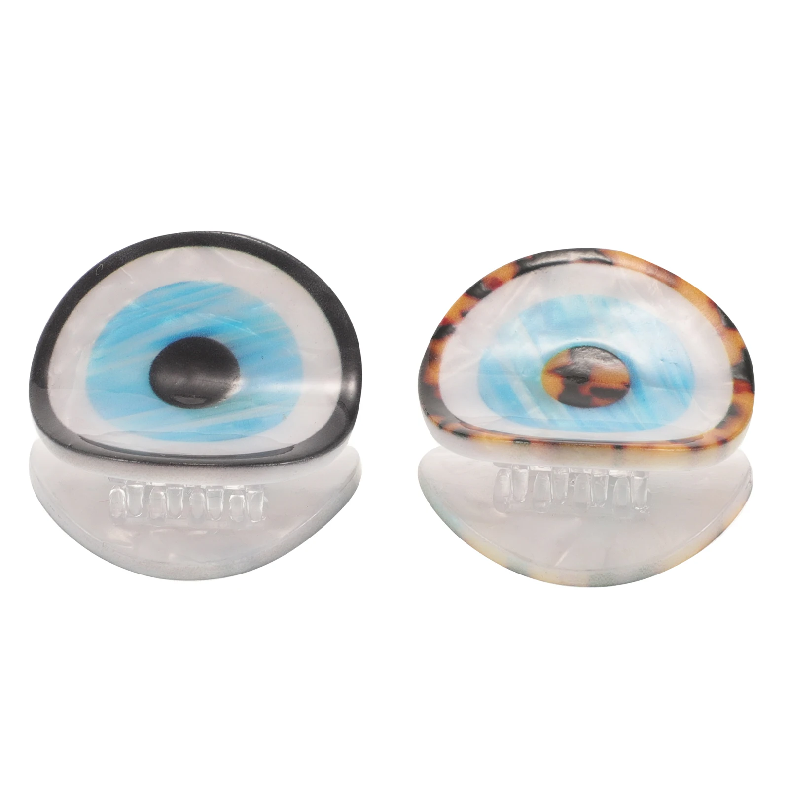 

2pcs Evil Eye Hair Claw Clips Blue Black Leopard Durable Girls Accessories Travel School Use Hair Care Styling