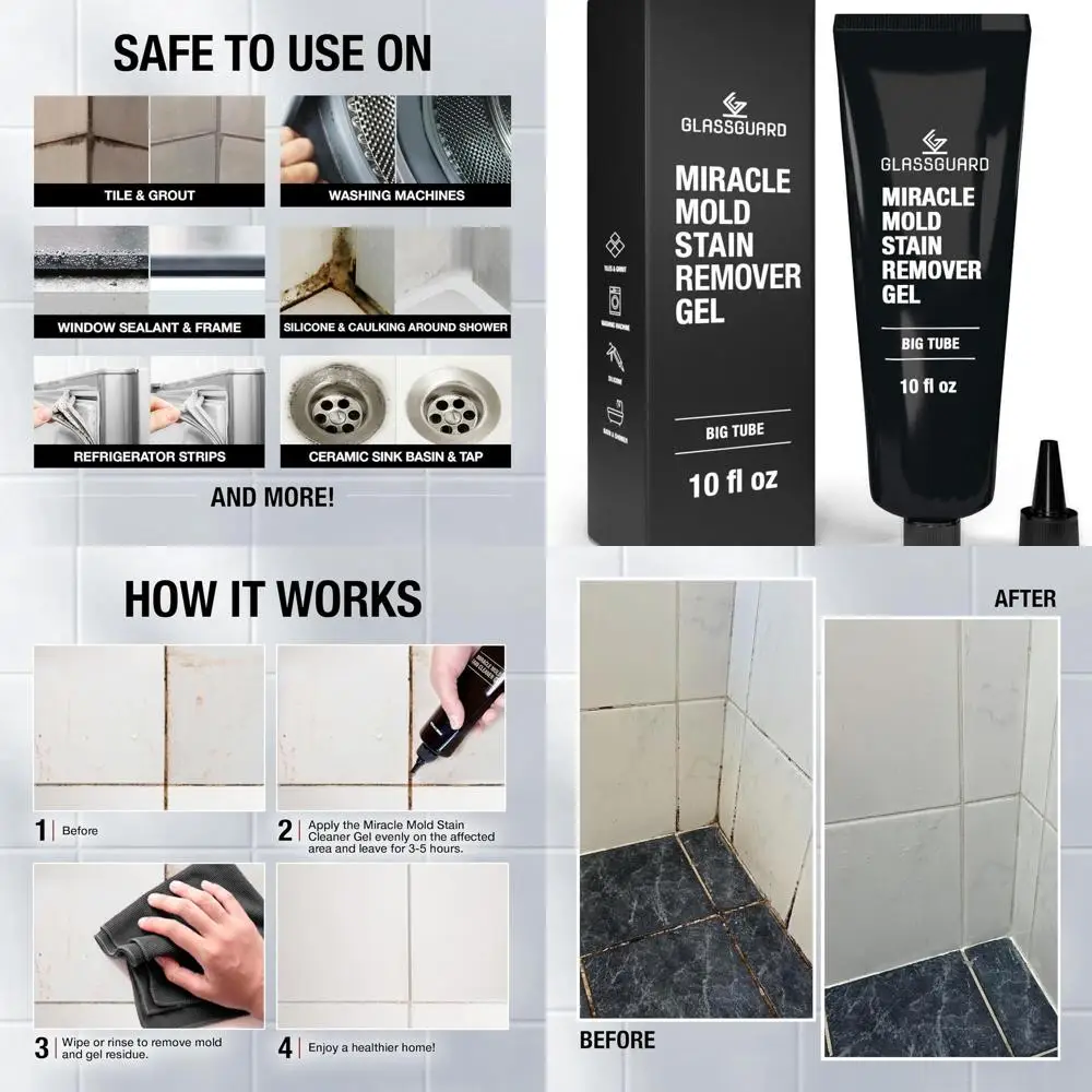 

Miracle Stain Cleaner Gel for Hard Stains – Cleaning Gel for Grouts, Ceramic, Glass, Silicone, Caulk & More – Washing Machine Cl