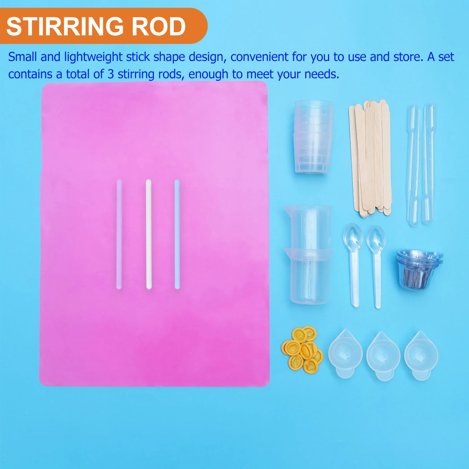 

3pcs Stirring Rods Silicone Material DIY Mixing Tools Small Stick Design Mud Mask Applicator Facial Cream Rods
