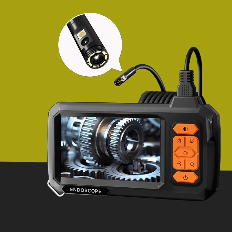 2-100m Single&Dual 8mm Endoscope Camera with 4.3'' Screen Split Design IP67 Waterproof Borescope Camera for Insepction Car&Pipe