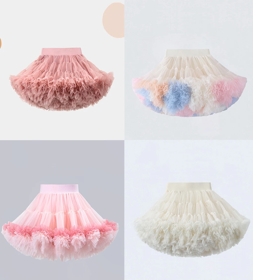 

Gilrs colorful Tutu Skirt Fluffy Ballet Dance Skirts 4seasons Children Tutu Kids Tulle Birthday Party Baby Girl Skirt1-8YC