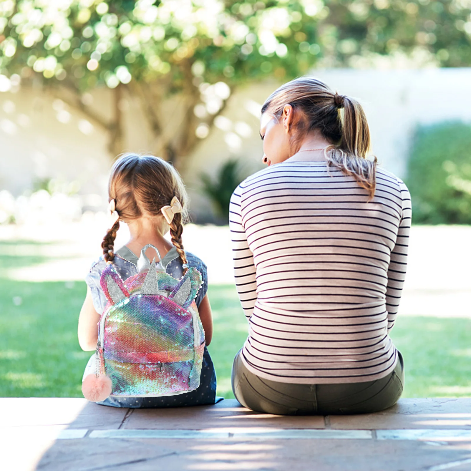 1Pcs Unicorn Sequined Backpack Rainbow Lightweight Schoolbag Multi-Pocket Laptop Bag Portable Students Fashion