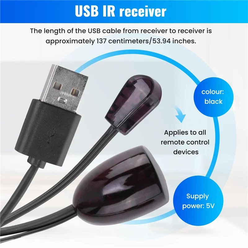 Wysokiej jakości przedłużacz IR, odbiornik podczerwieni IR, adapter USB IR, nadajnik do dekodera kablowego, odbiornika stereo, HD T