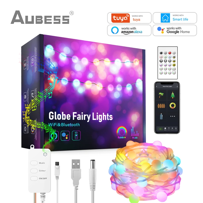 Tuya WiFi LED Strip Smart Home RGB String Light Music Sync RF Remote Waterproof USB 5V Via Smart Life Alexa Google Home Alice