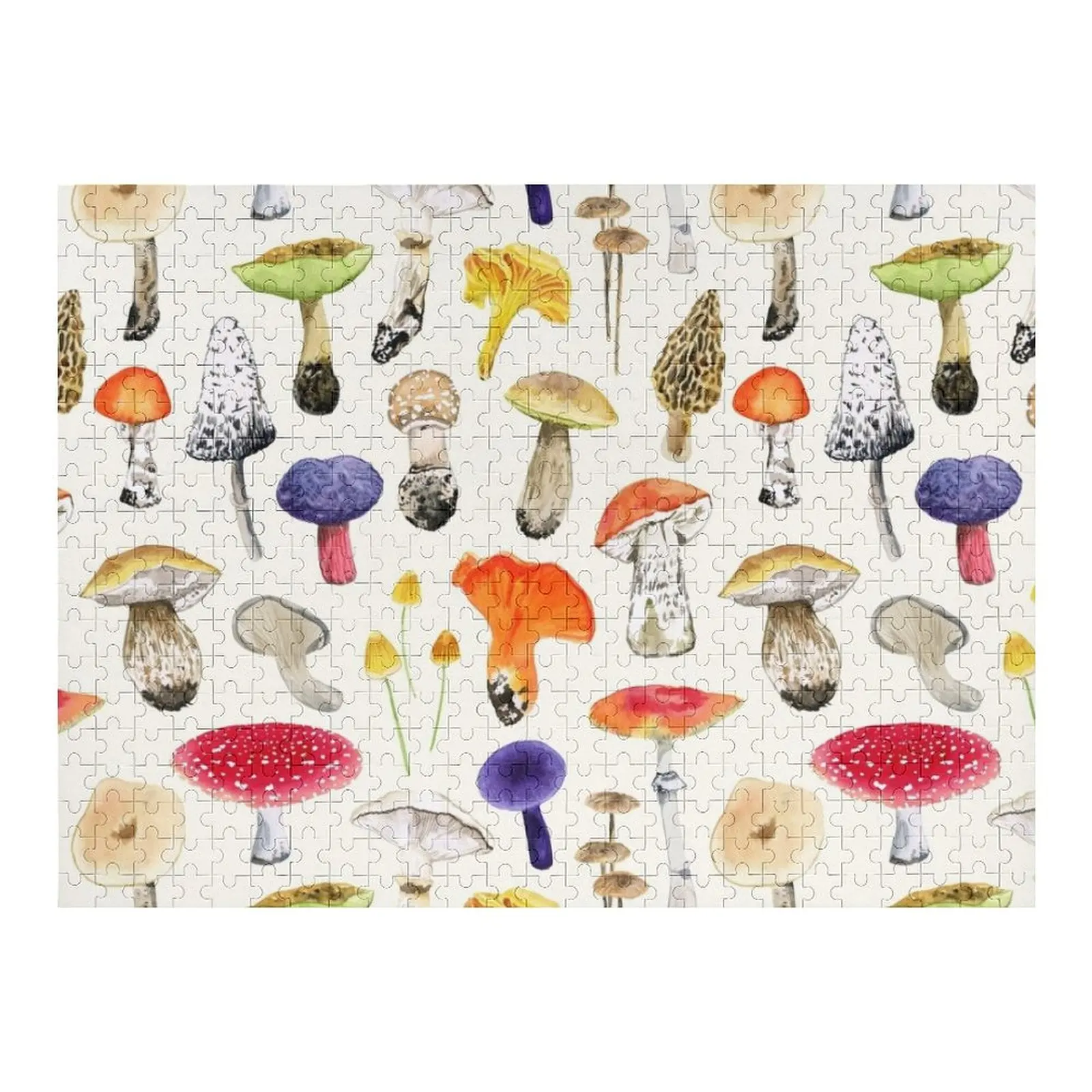 

Mushroom Season on cream Jigsaw Puzzle Customizable Child Gift Custom Name Wood Customizeds For Kids Puzzle