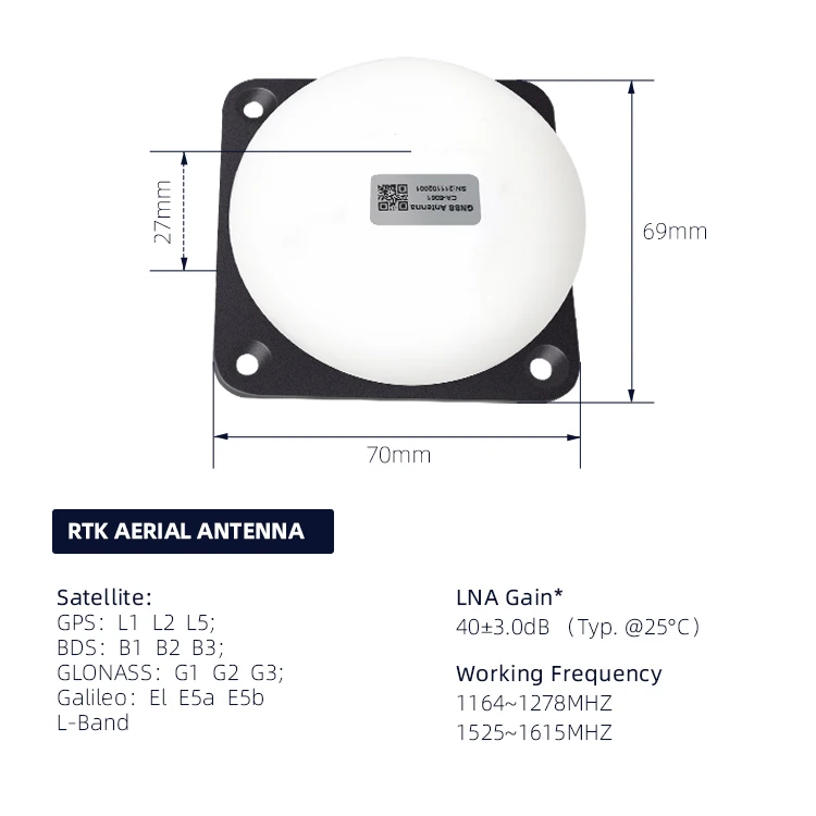 RTK high precision aerial vehicle antenna four star multi-frequency GNSS differential satellite navigation positioning antenna