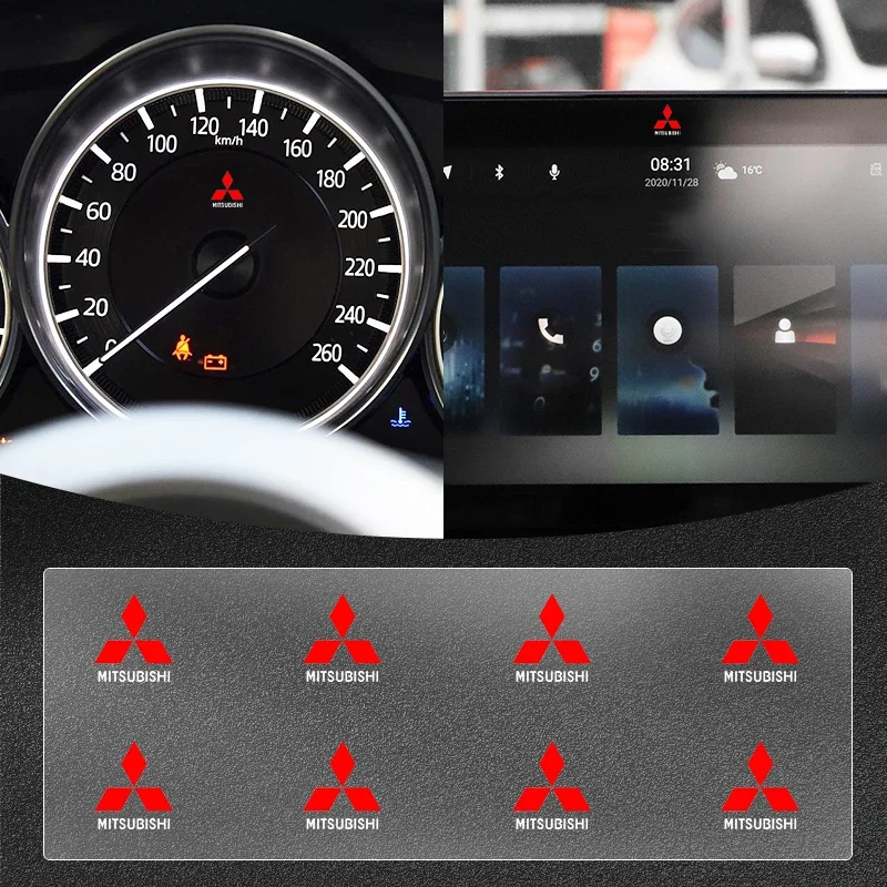 Интерьер автомобиля, руль, приборная панель, центральные наклейки, значок для Mitsubishi Outlander 3, Lancer EX ASX Colt Grandis Pajero Galant