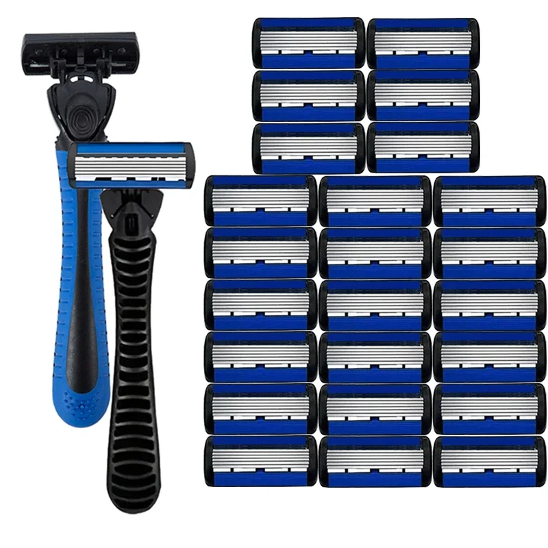 

6-layer Stainless Steel Blade Men Razor Washable For Travel For Home Shaver Manual Shave Razors For Daily Face Care