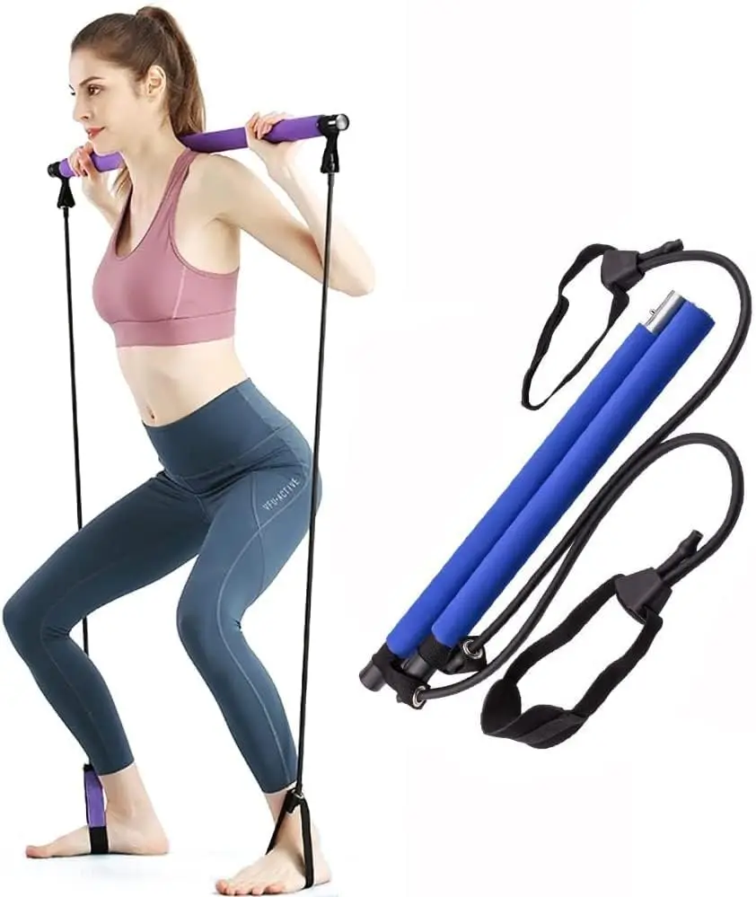 

Pilates with Adjustable Length Resistance for Portable Gym Workout,Yoga Yoga Pilates Stick Body Shaping Pilates Stick for Bo