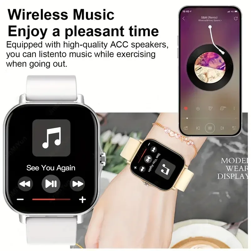 2025 reloj inteligente teléfono Android pantalla a Color de 1,83 pulgadas Bluetooth llamada oxígeno en sangre/monitoreo de presión reloj inteligente mujeres hombres