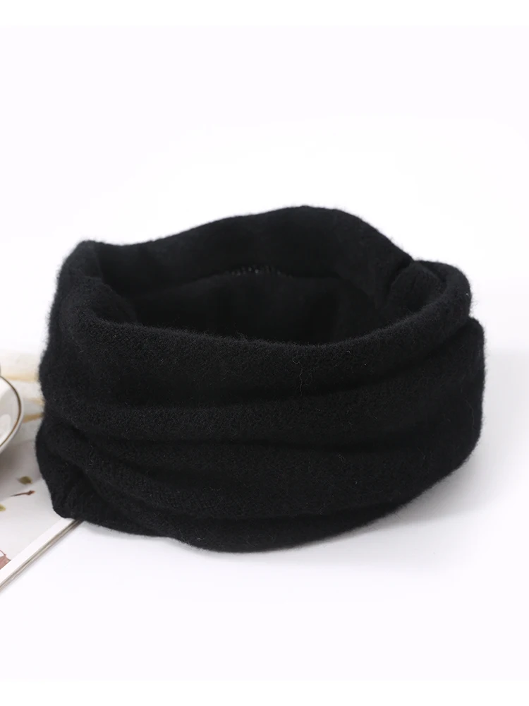 100% Merio Wool Neck Warmer Women Winter Warm Fashion Hollow Out Cover Tube Scarf Ear Face Mask False Collar Autumn Headband