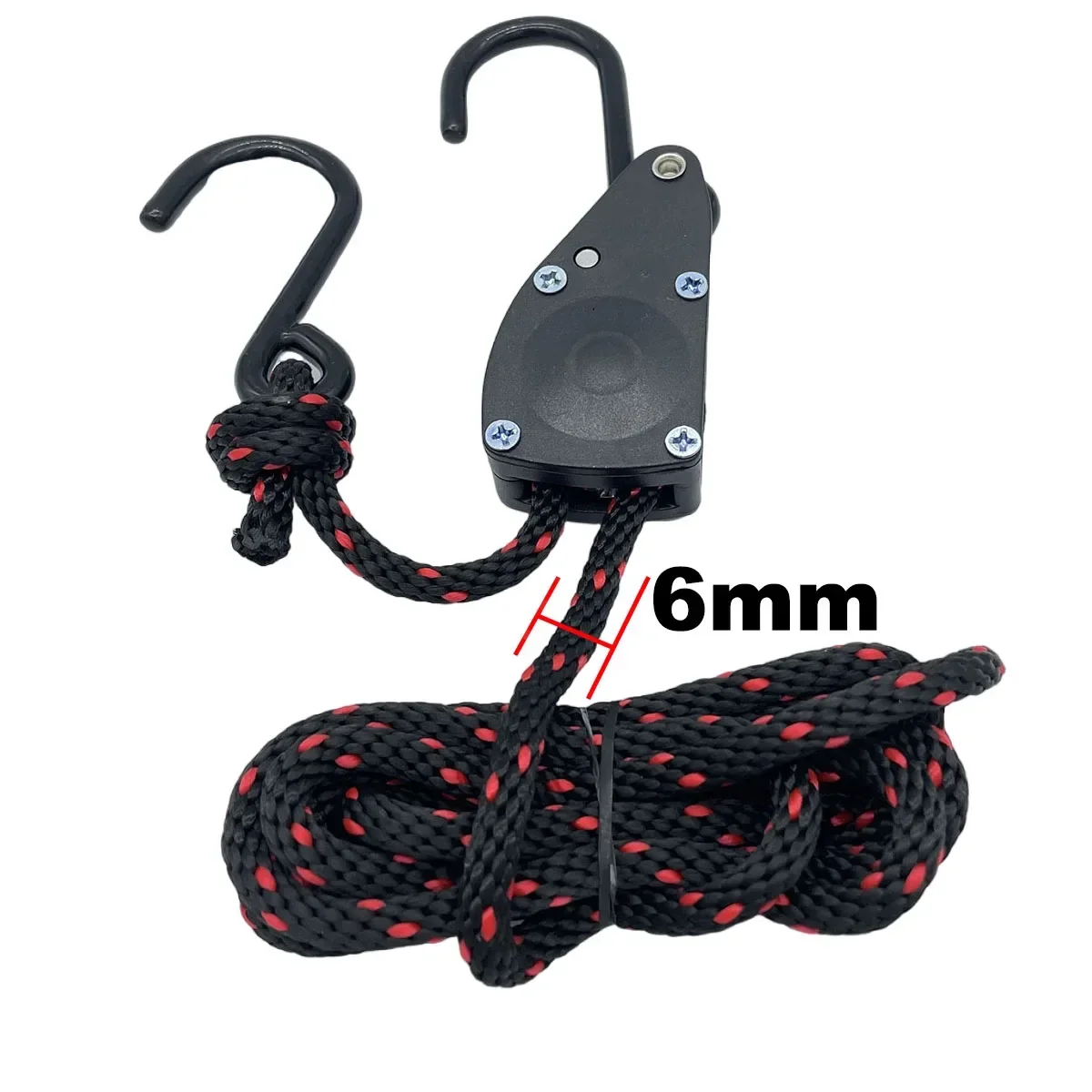 6mm 2/3/5m Outdoor Camping Tent Tie Down Rope Heavy Duty Tightener Fastening Wind Rope Buckle Pulley Ratchet Awning Rope Hook