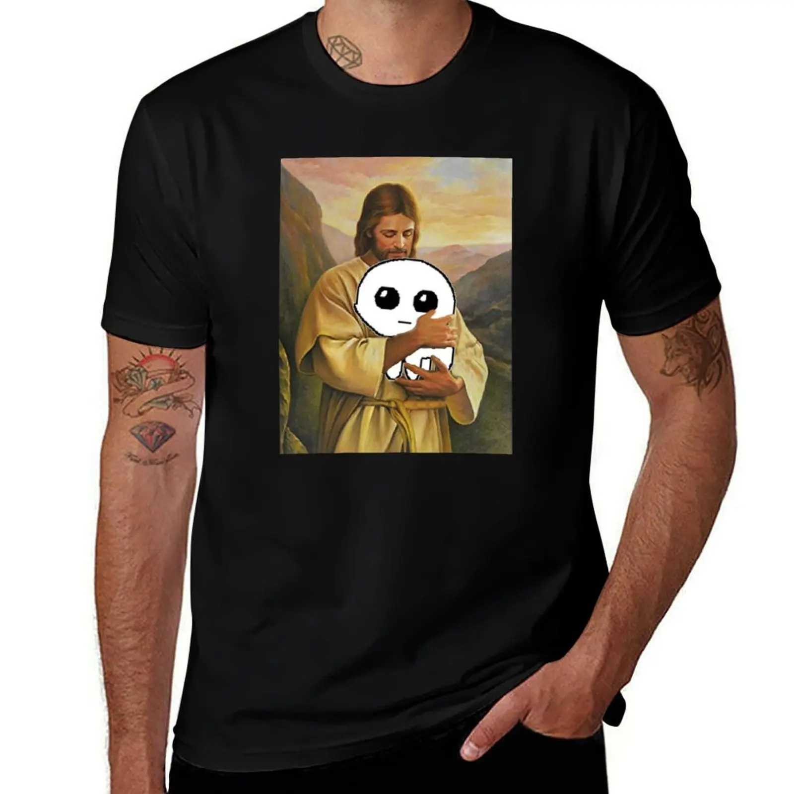 jesus holding autism creature tbh creature T-Shirt Lightweight Gym Training T-Shirt