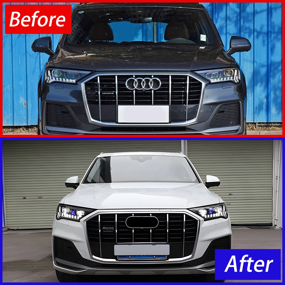 LED Projector Lens Car Front Lamps For Audi Q7 4M 2016-2022 Auto Upgrade 22 Style Laser Headlights Assembly Plug and Play Tool