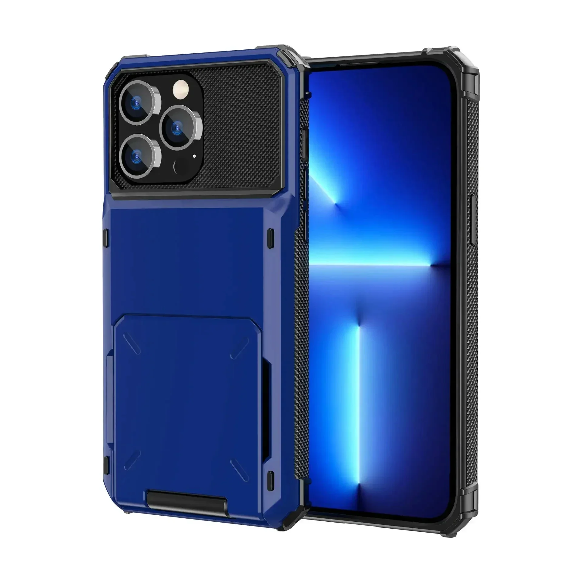 Hülle für iPhone 17e 16e 18 Pro Max 17 Pro Max 16 15 14 Kartenhalter Robuste Brieftasche Versteckter Klappschlitz Schützende Hartschale – Detail 8