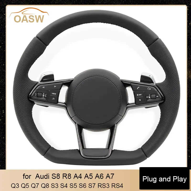 

Upgrade Auto Steering Wheel Perforated Leather for Audi S8 R8 A3 A4 A5 A6 A7 Q3 Q5 Q7 Q8 S3 S4 S5 S6 S7 RS3 RS4 RS5 RS6 RS7