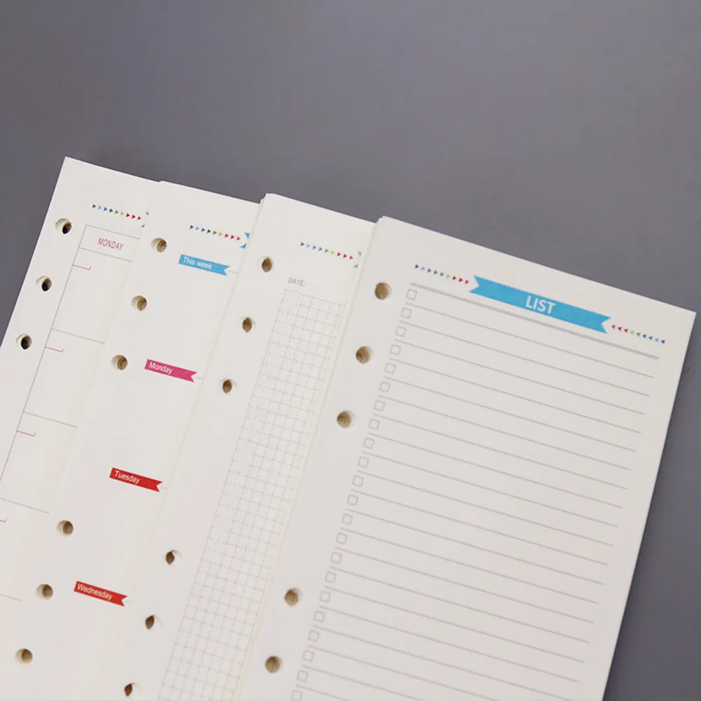 40Sheets A5 Refill Paper Loose Leaf for 6 Holes Binder Spiral Notebook Planner Heavy Wear Resistant Smooth Surface Writing