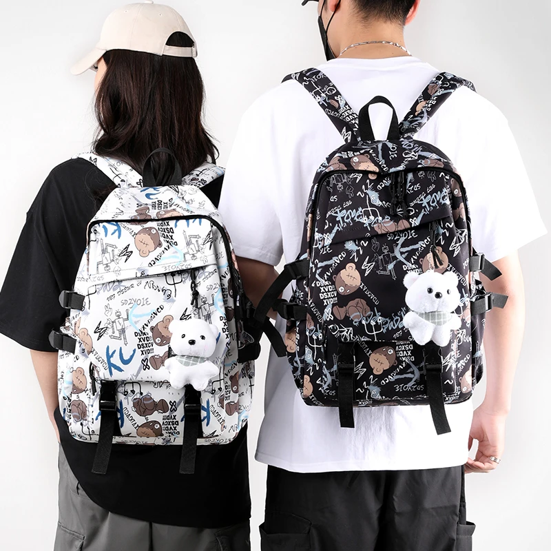 2023 New Men's and Women's Personalized Colorful Print Backpack Travel Backpack Nylon Fashion Casual Bag School Bag