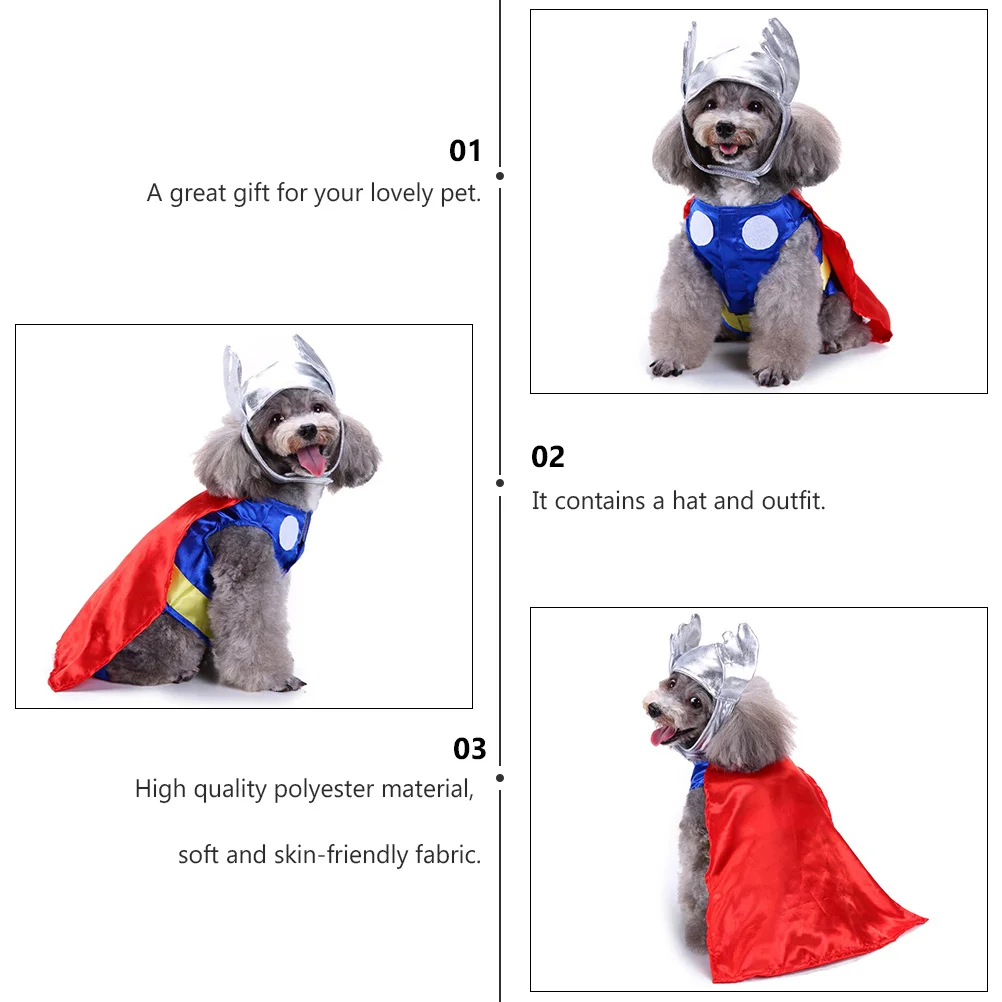 

1Set Pet Halloween Costume Dog Cosplay Clothes Hat Set Premium Polyester Soft Fabric Comfortable Party Outfit Pet Costume