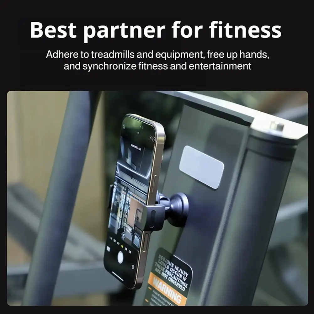 

Multi-Purpose Magnetic Phone Holder With 360° Rotation Foldable For Treadmill Wall Car Bathroom Gym Accessories E9M7