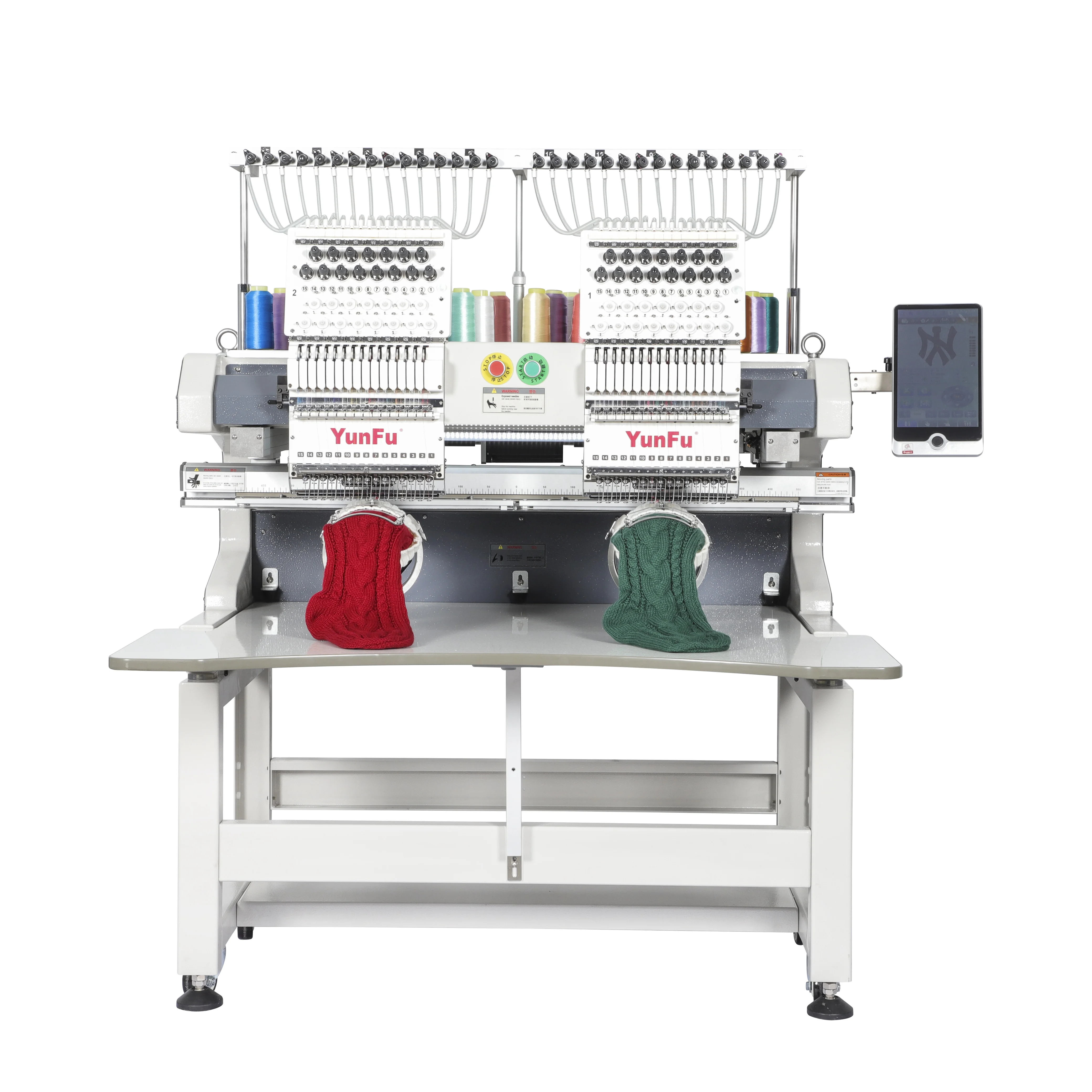 2-Head Commercial Embroidery Machine 12-15 Needles New Condition with Core Motor Component for Home Use