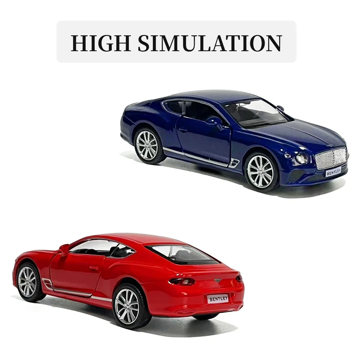 1:36 Scale Bentley Continental GT Pullback Car Model Replica Metal Diecast Miniature Art Interior Decoration Xmas Gift Boy Toy