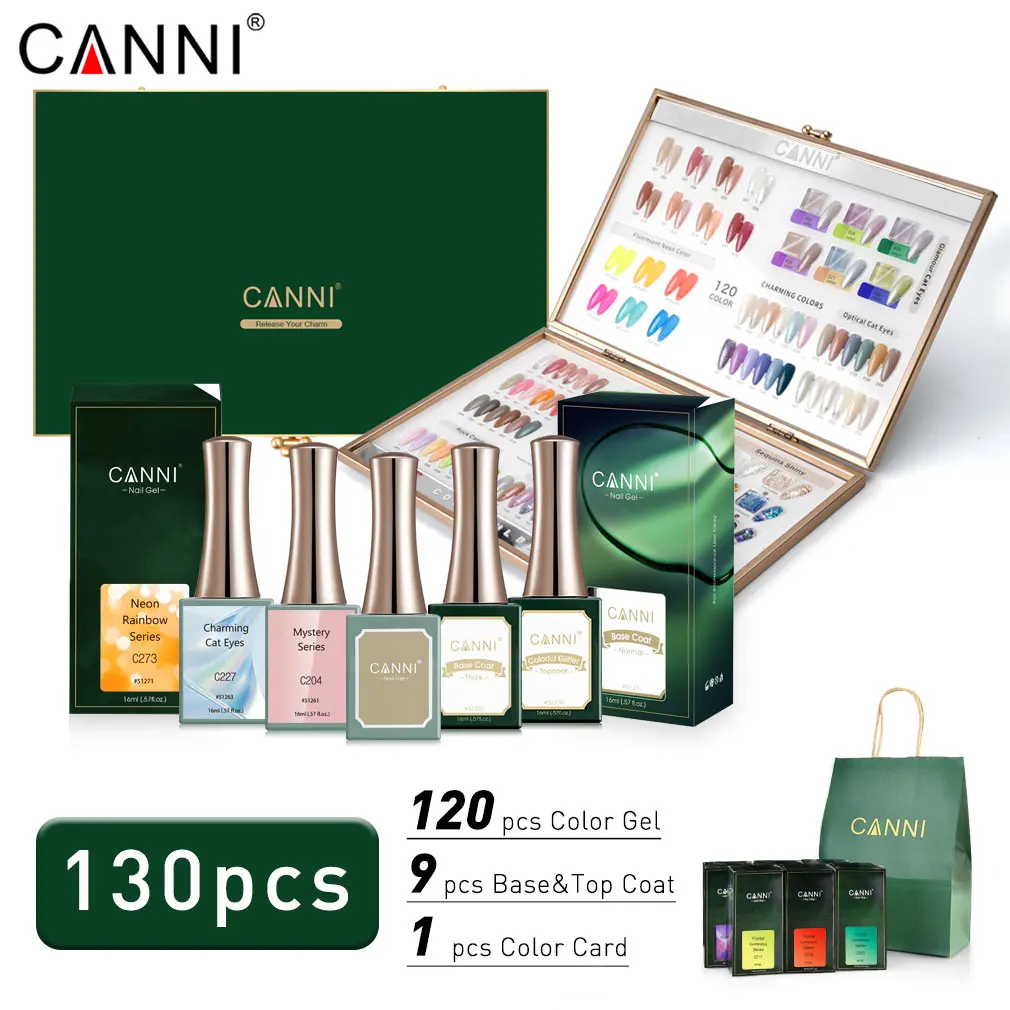 CANNI Nail Gel Polish VIP Kit Nail Salon Used Gorgeous Color Full Coverage Super Texture Semi Permanent Gel Nail Varnish Set