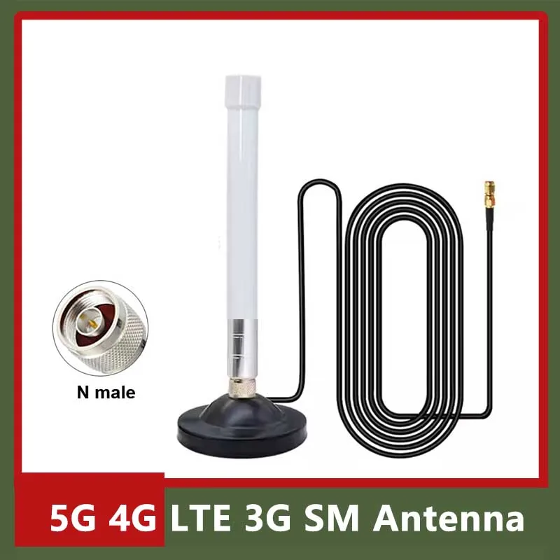 Base Station 5G 4G LTE 3G GSM Omni FRP Antenna 600~6000Mhz IP67 Waterproof Outdoor Fiberglass Helium Miner AmpliferAerial