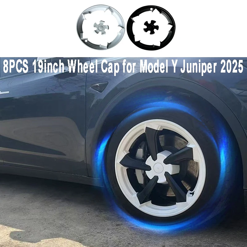 Wheel Cap Cover Hub For Model Y Juniper 8PCS 19inch Fully Wrapped Edge Protection Cyclonic Wheels Protection Car Accessories