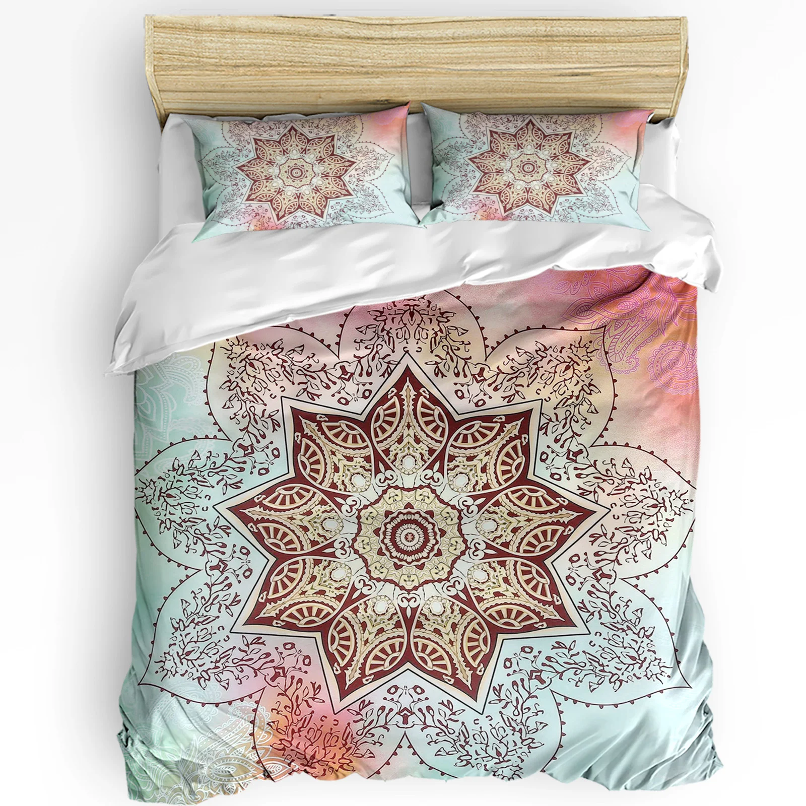 

Mandala Gradient Flower Duvet Cover Bed Bedding Set Home Textile Quilt Cover Pillowcases Bedroom Double Bedding Set No Sheet