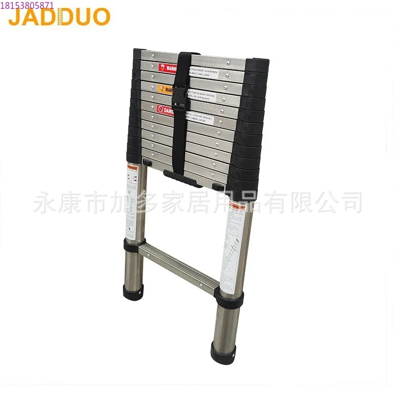 Stainless steel slow-descending telescopic ladder Straight ladder Load-bearing 150kg Single ladder Portable telescopic