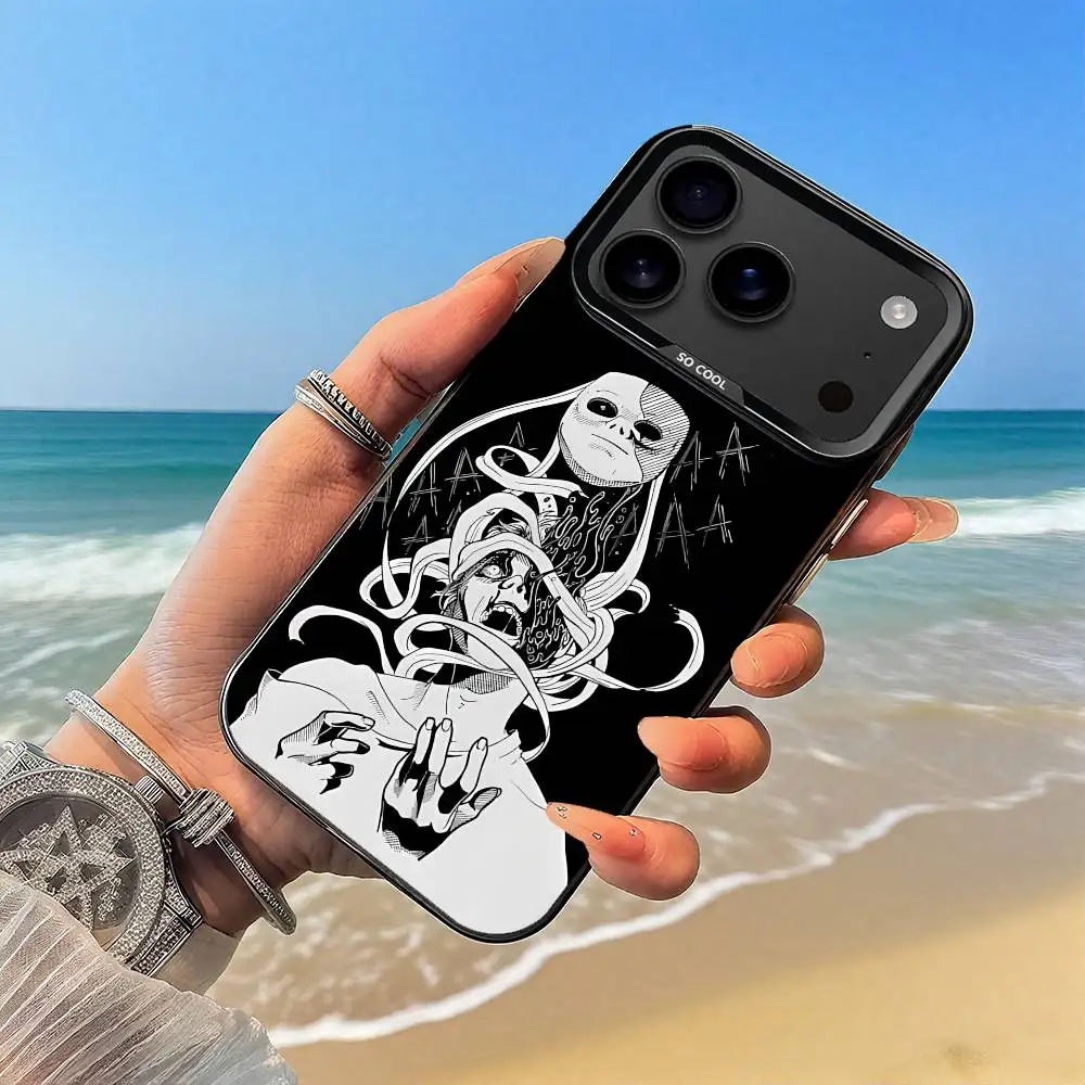 حافظة هاتف كارتون S-Sally Face SF حافظة سوداء لهاتف iPhone17,16,15,14,13,12,Pro,Max,Plus,E,SE4,Air,Mini