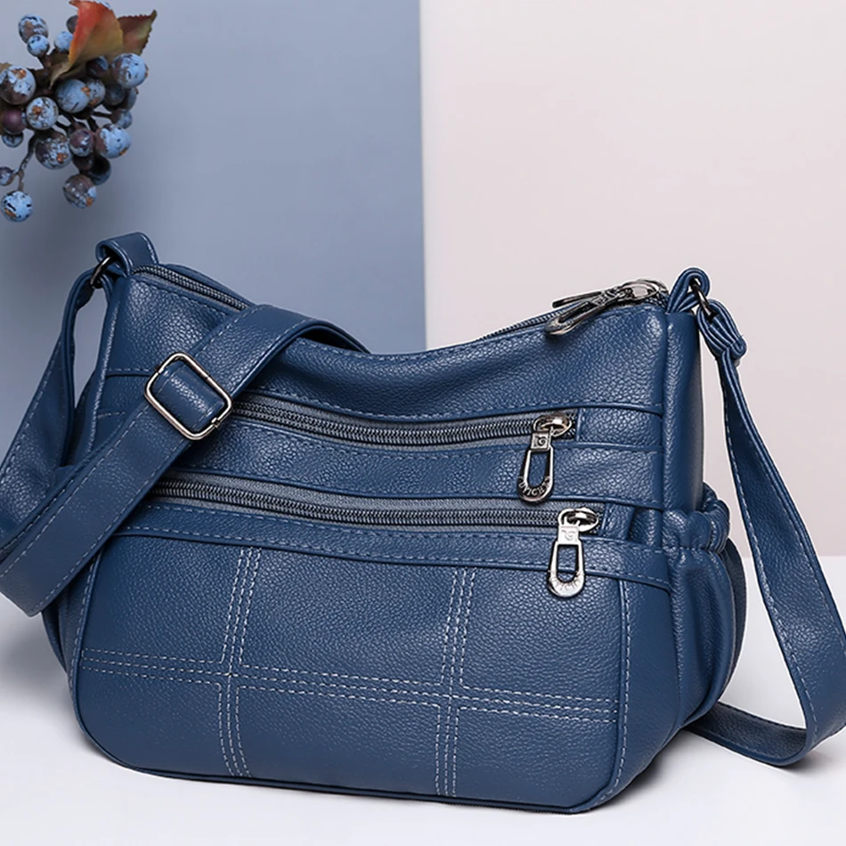 Casual High Capacity Crossbody Bag for Women Luxury High Quality Soft Pu Leather Shoulder Bags 2022 New Designer Handbag Purses