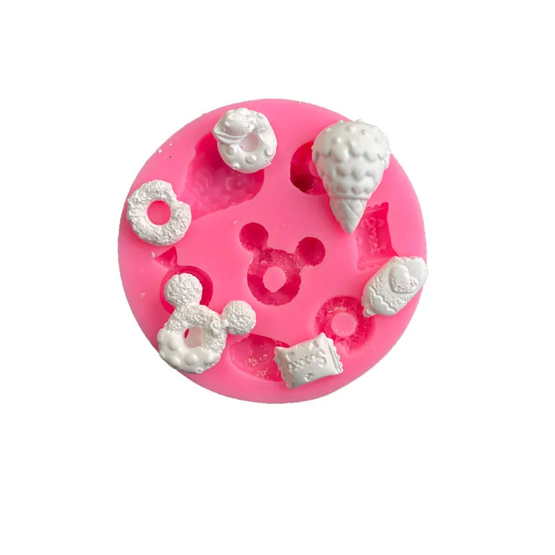 New Mickey candy silicone sugar turning mold cake chocolate decorative doughnut ice cream shape kitchen accessories