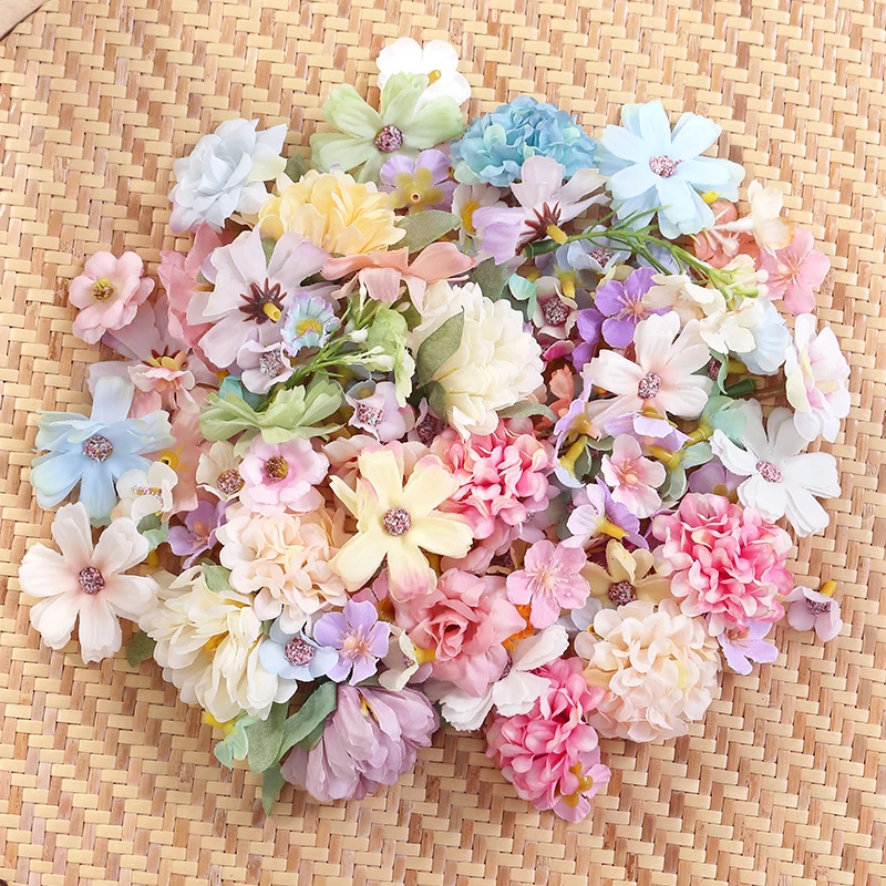 20/50 Stück Künstliche Blumen aus Seide, Kunstblumenköpfe für Heimdekoration, Hochzeit, Brautdekoration, DIY-Bastelarbeiten, Party-Girlanden-Zubehör – Detail 5