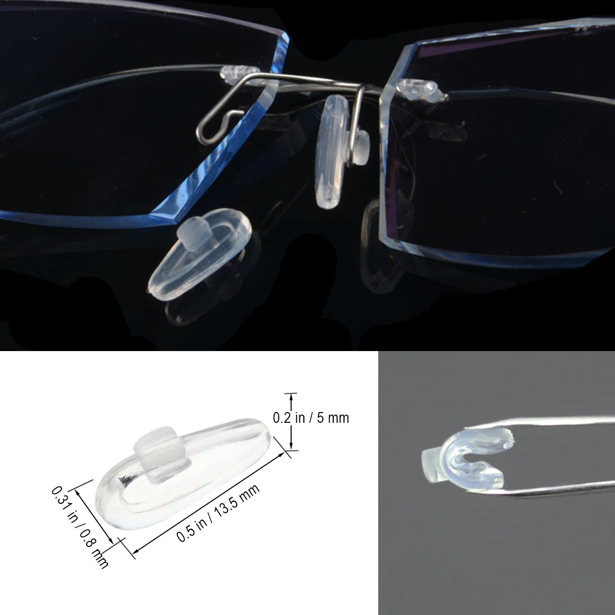 

Silicone Nose Pads Oval Soft Flexible Eyeglass Anti-Slip Hypoallergenic Glasses Accessories