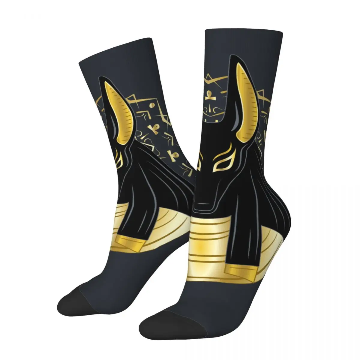 Funny Crazy Sock for Men Anubis Ian God Of The Afterlife Magic Egyptian Ancient Egypt Culture Quality Crew compression Sock