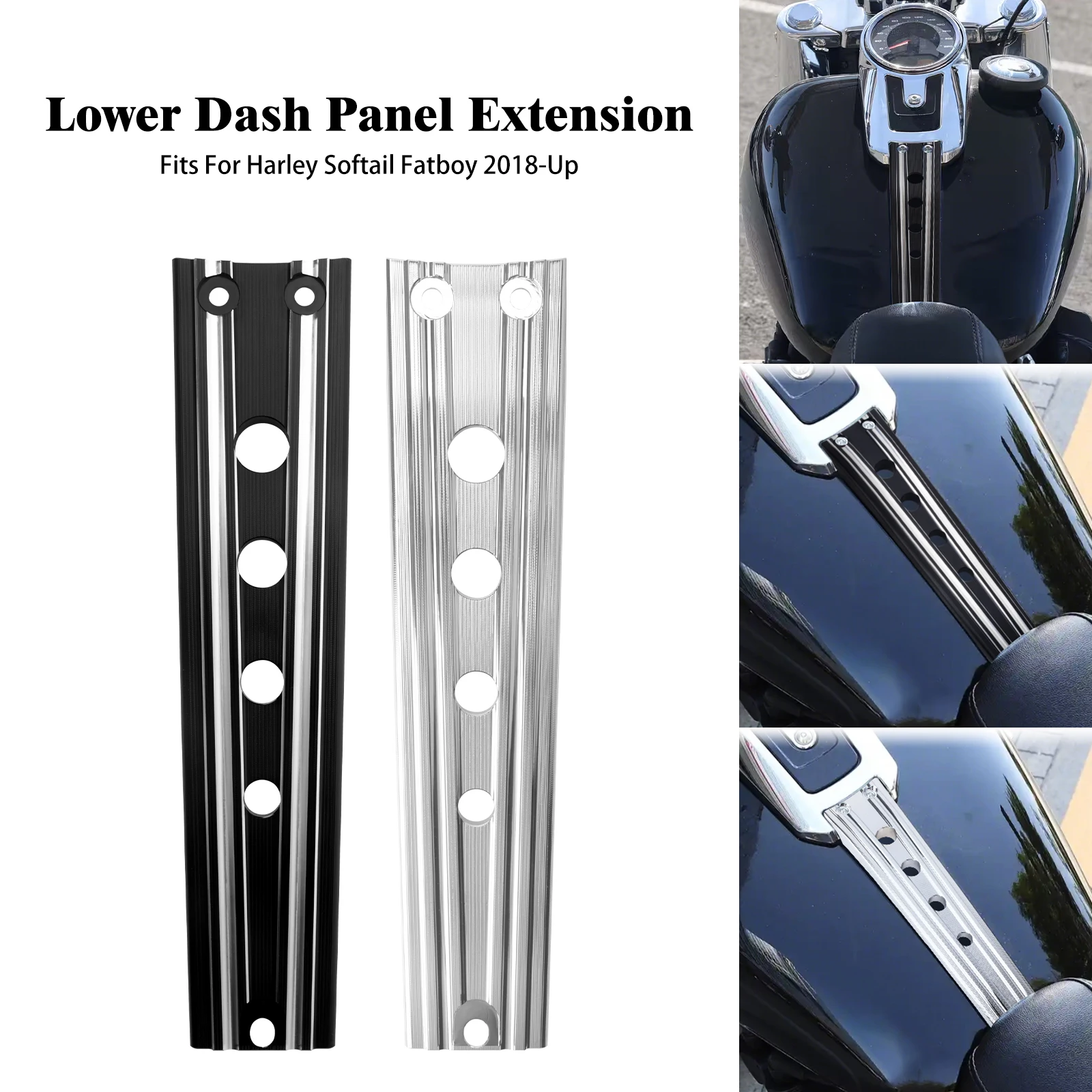Motorcycle Lower Dash Panel Fuel Tank Extension Cover Decorative Trim For Harley Softail Fat Boy FLFBS FLFB 2018-2023 2024 2025