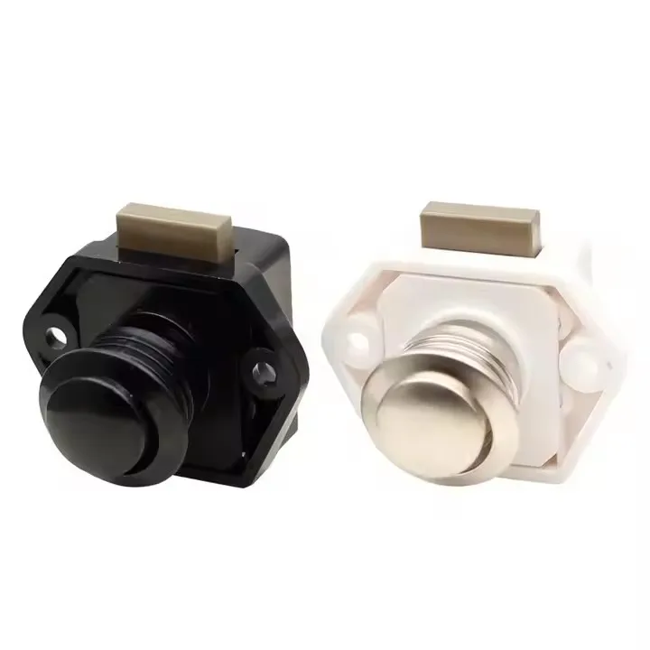 RV Furniture Cabinet ABS Diameter 20mm Camper Car Push Lock Cabinet Drawer Latch Button Locks for Furniture Hardware