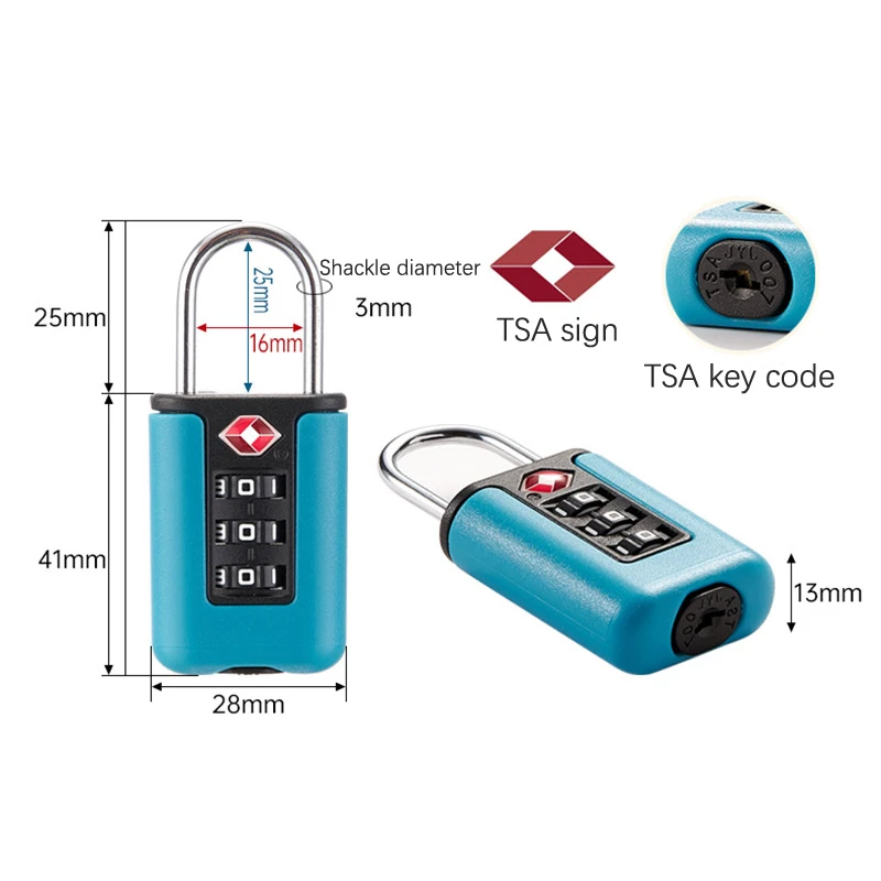 Combination Lock Mini Suitcase Lock Alloy 3 Digit Combine For TSA PP Password Luggage Code Lock For Travel Accessories