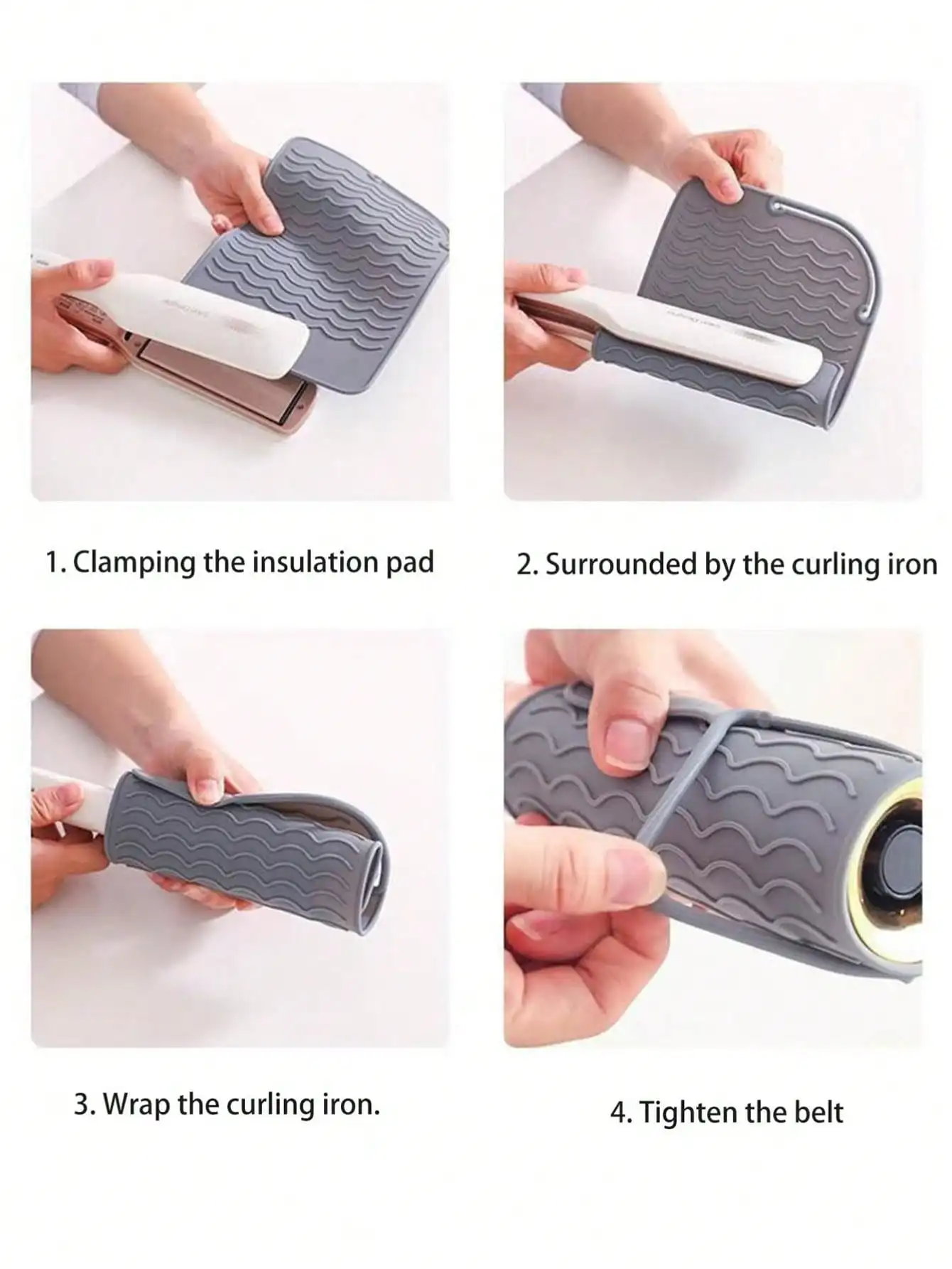 Neue Plus Size Silikon Hitzebeständige Matte Tragbare Reise Hot Tools Pad Abdeckung für Lockenstab, Glätteisen Haarglätter – Detail 9