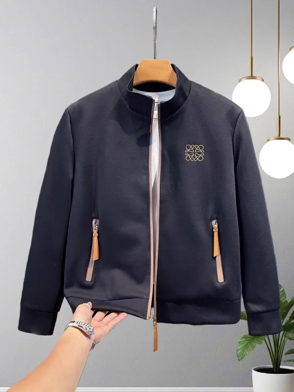 

Мужская повседневная толстовка на молнии с воротником-стойкой, универсальная модная уличная одежда, дышащий топ из полиэфирного волокна с длинными рукавами