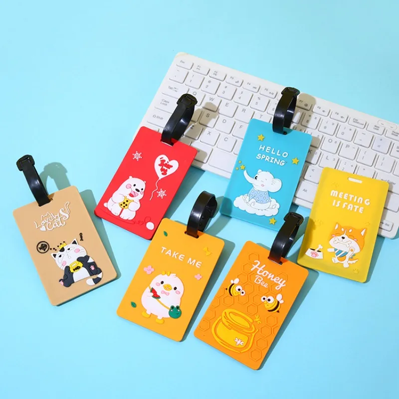 Cartoon Cute Animal Silicone Luggage Tag Suitcase Hangtag Signage labels Luggage Anti-loss Anti-confusion Tag Travel Accessories