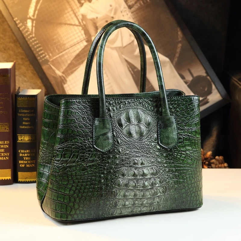 

Crocodile Pattern Women Bag Genuine Leather New Commuter Mother Bag Genuine Leather Bag Shoulder Messenger Bag Handbag