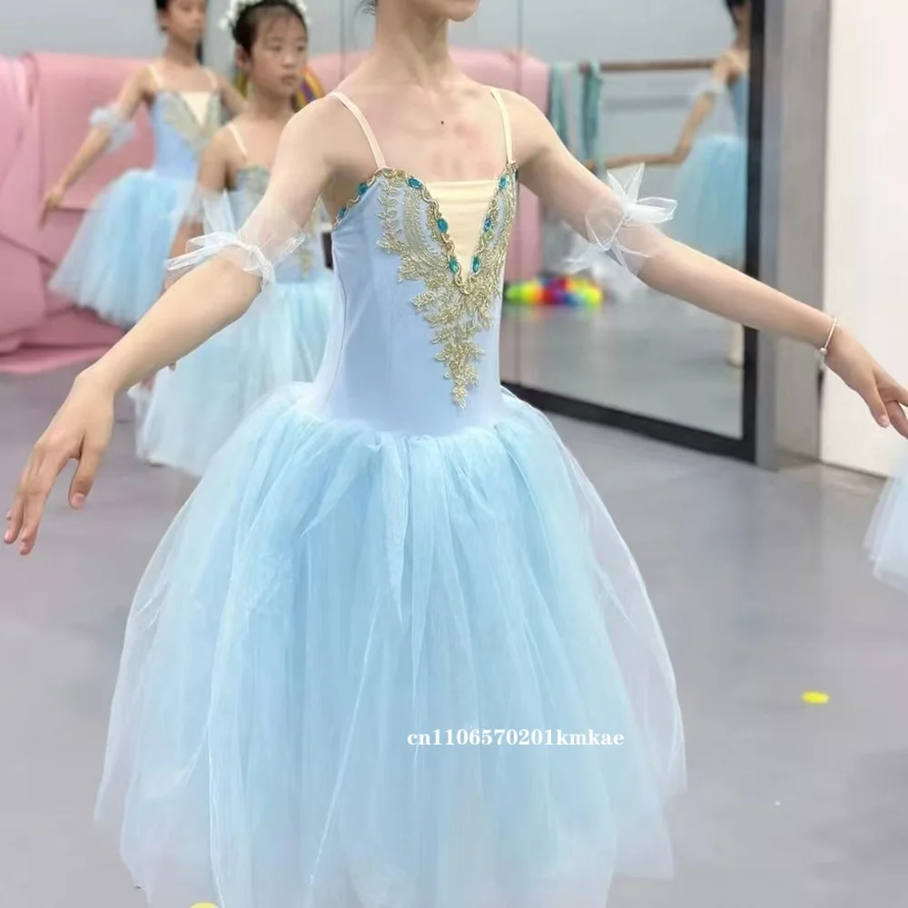 子供用バレエスカート-女の子用ダンススカート-子供用プログラム集団パフォーマンス衣装-ダンスパフォーマンス衣装