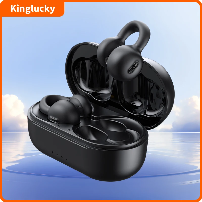 Kinglucky i20 Open Ear Clip Earbuds Wireless Bluetooth 5.4 Headphone HIFI Noise Cancelling Earphone With Mic For Android iOS